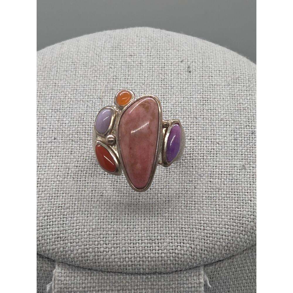 925 Sterling Silver Vintage Ring WHITNEY KELLY Multi Gemstone Band Sz 6